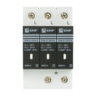Ограничитель импульсных напряжений ОПВ-B/3P In 30кА 400В с сигн. EKF PROxima