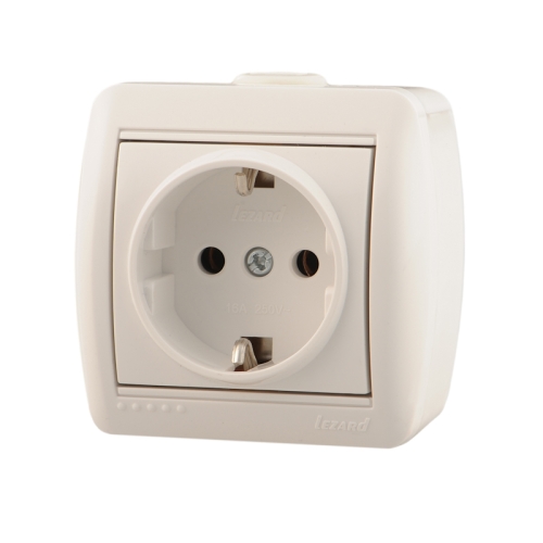 Розетка 1гн с з/к о/п Nata белый керам (0200122) (10/120)