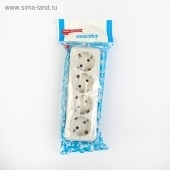 Розетка 4-местная 16А с заземлением белая 