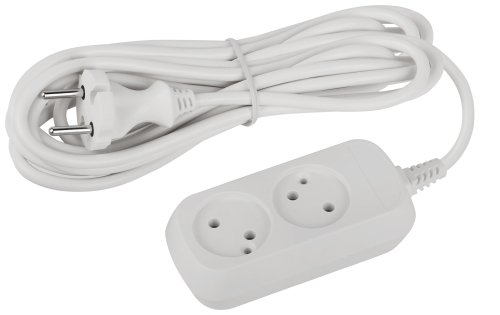 Удлинитель ЭРА Greenline 2 гн. 5 м ПВС 2х0,75 2200Вт (50)