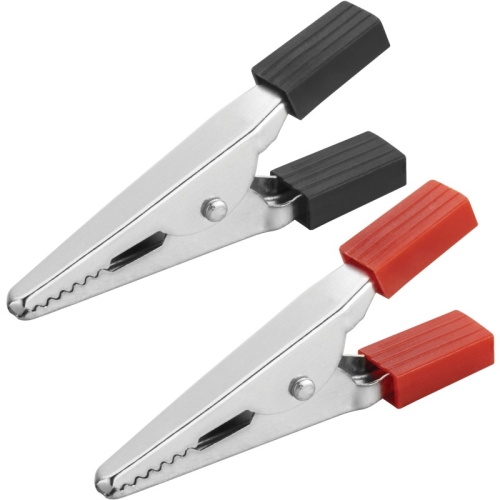 Зажим крокодил   5А 52мм КРАСНЫЙ+ЧЕРНЫЙ (набор 2шт) ОНЛАЙТ (100)