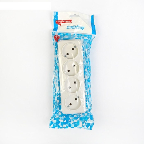 Розетка 4-местная 10А без заземления белая 