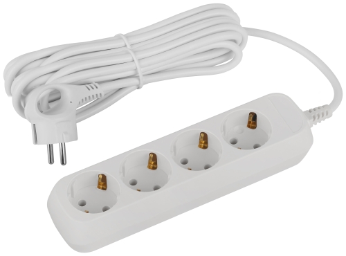 Удлинитель ЭРА Greenline 4 гн. 5 м с з/к ПВС 3х1 3500Вт (50)