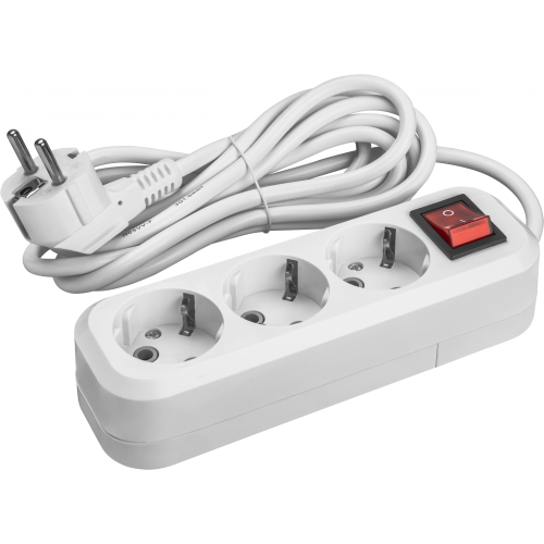 Удлинитель Онлайт 3 гн. 5 м с з/к с выкл. ПВС 3х1 3500Вт  (90524) (50)