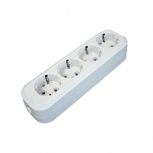 Колодка 4гн с з/к белая Smartbuy