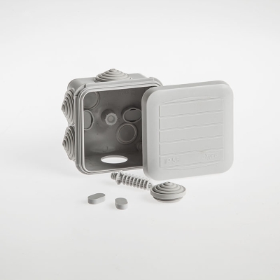 Коробка распр.герм.  68*68*45 IP54 СЕРЫЙ RUVINIL 67031 (132)   для быстрого монтажа