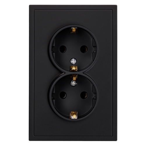 Розетка 2гн сп сз черный Капелла Smartbuy (SBE-09b-16-S2-Z)