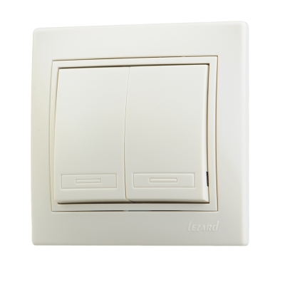 Выключатель 2кл MIRA крем (0303101) (10)