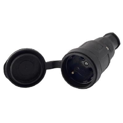 Розетка настенная с защитной крышкой каучуковая наклонная 380В 3P+PE 32A IP44 Lezard