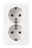 Розетка 2гн с з/к о/п керамика белый 