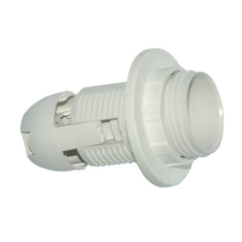 Патрон Е14 белый пластик люстр. с кольцом Smartbuy