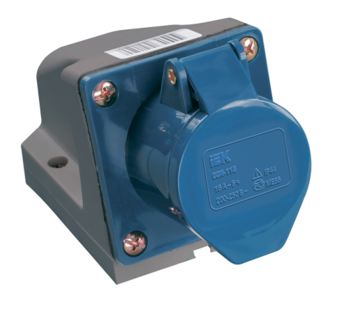 Розетка наружная стационарная 123-ССИ 2P+PE 32А 220В IP44 IEK