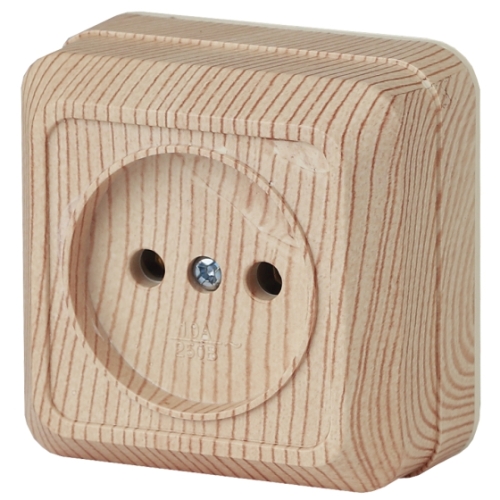 Розетка 1гн б/з ОУ 16А сосна Intro Quadro IP20 керамика ЭРА 2-201-11