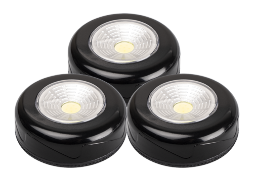 Фонарь ПУШЛАЙТ ФАZА TF3-3xL1W-bk (черн) 3ААА круглый (3шт.в упак.) (5041684) (48)