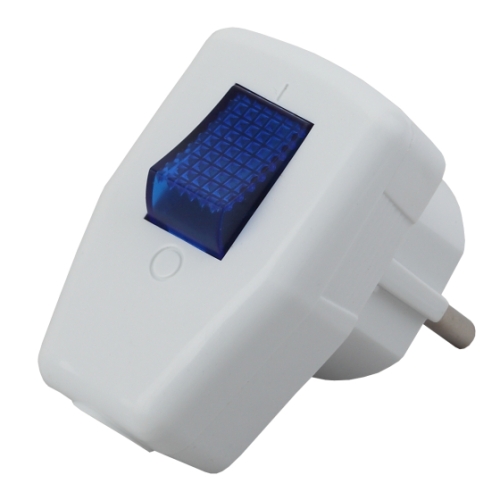 Вилка с выкл. c з/к белая 16А 250В ЭРА