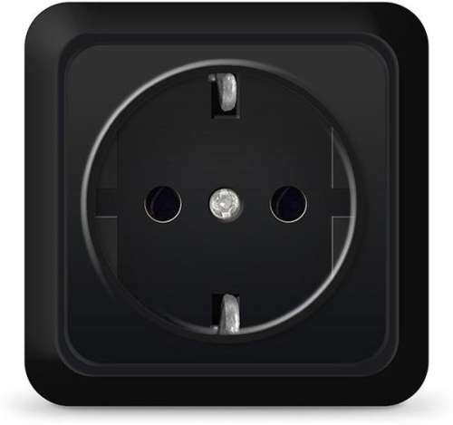 Розетка 1гн с зк оп Олимп черный UNIVersal (2227)