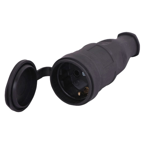 Разъём удлинитель каучук 1ф с з/к 16А/220В (24) (0400-102) Lezard