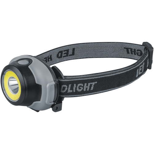 Фонарь налобный ОНЛАЙТ OPT-H02-3AAA v2 1LEDХ1Вт, 1СОВХ3Вт,3реж, 200лм v2 90858