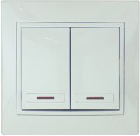 Выключатель 2кл свет MIRA крем (0303112)