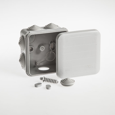 Коробка распр.герм.  85*85*50 IP55 СЕРЫЙ RUVINIL  67041