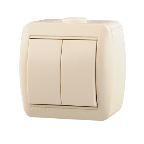 Выключатель 2кл о/п Nata крем (0300101) (10/120)