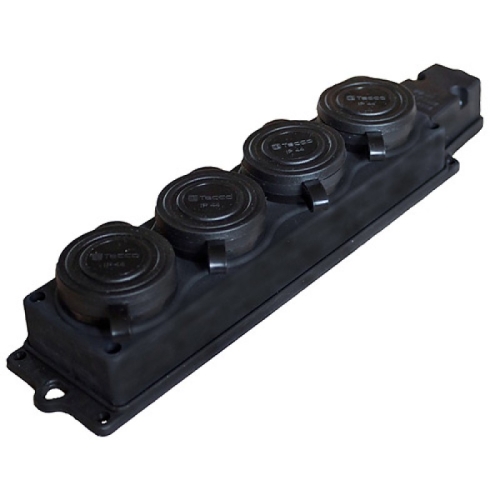 Колодка четверная с заглушками каучук з/к 1ф 16А/220В Smartbuy