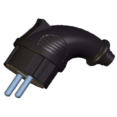 Вилка угловая каучук  2Р+РЕ 16А/220-240В Lezard 0400-0108