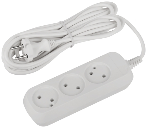 Удлинитель ЭРА Greenline 3 гн. 5 м ПВС 2х0,75 2200Вт (50)