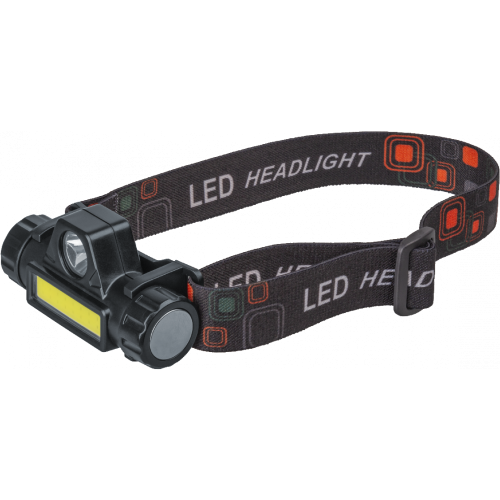 Фонарь налобный ОНЛАЙТ OPT-H01-ACCU 1CREE LED,5Вт+1COB,3Вт, 2реж. Li-Ion 90857