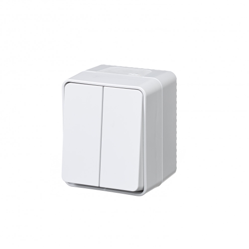 Выключатель 2кл о/п AtlasDesign PROFI IP54 10 АХ БЕЛЫЙ (12/96)  ATN540151