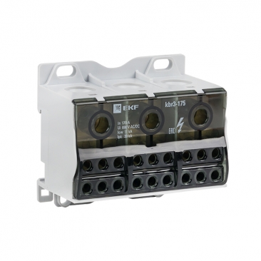 Блок распределительный (КРОСС) КБР-175А тройной крепеж на монт/п  и DIN рейку EKF PROxima 